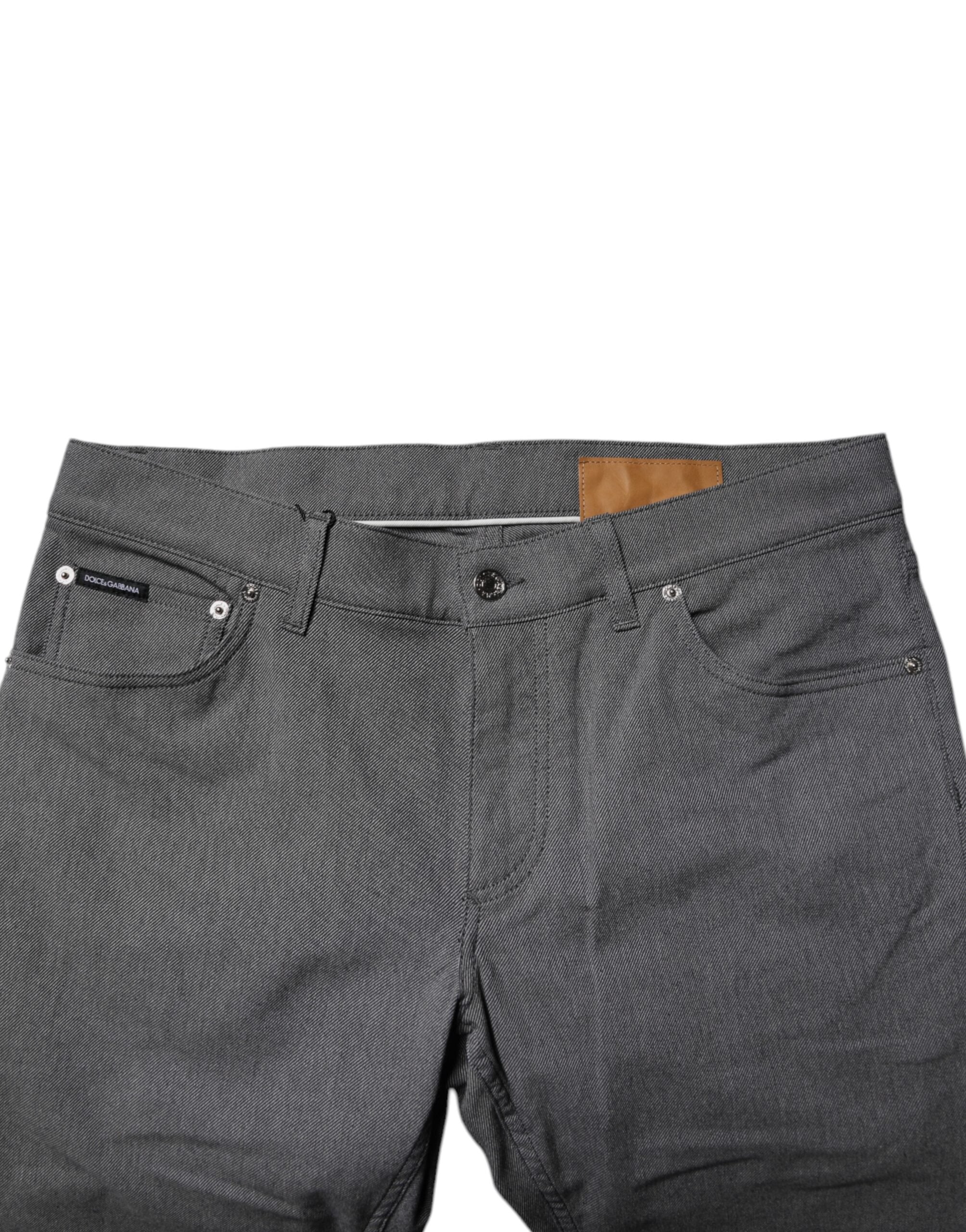 New Dolce & Gabbana Gray Cotton Stretch Skinny Denim Jeans