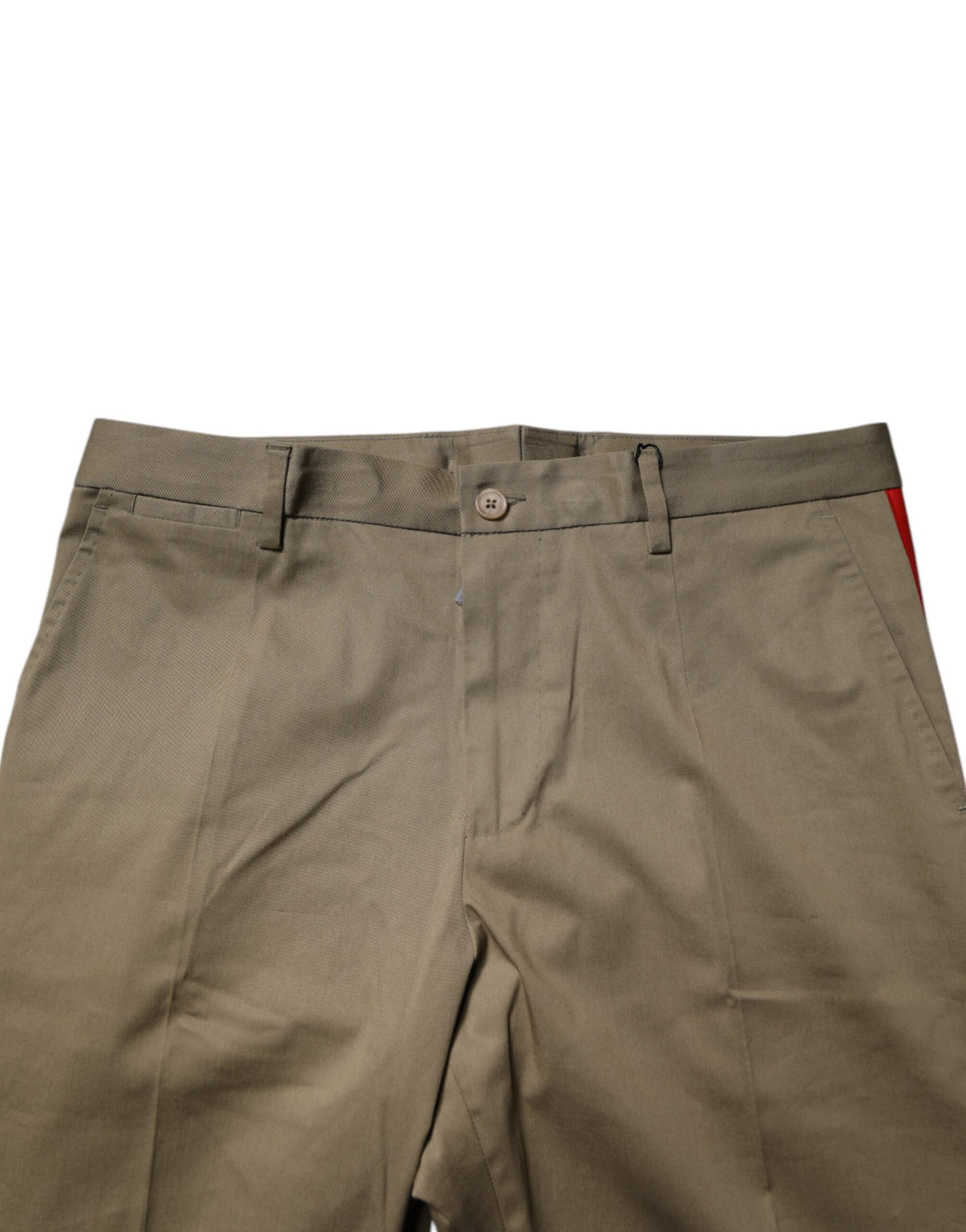 New Dolce & Gabbana Dark Khaki Cotton Tapered Pants
