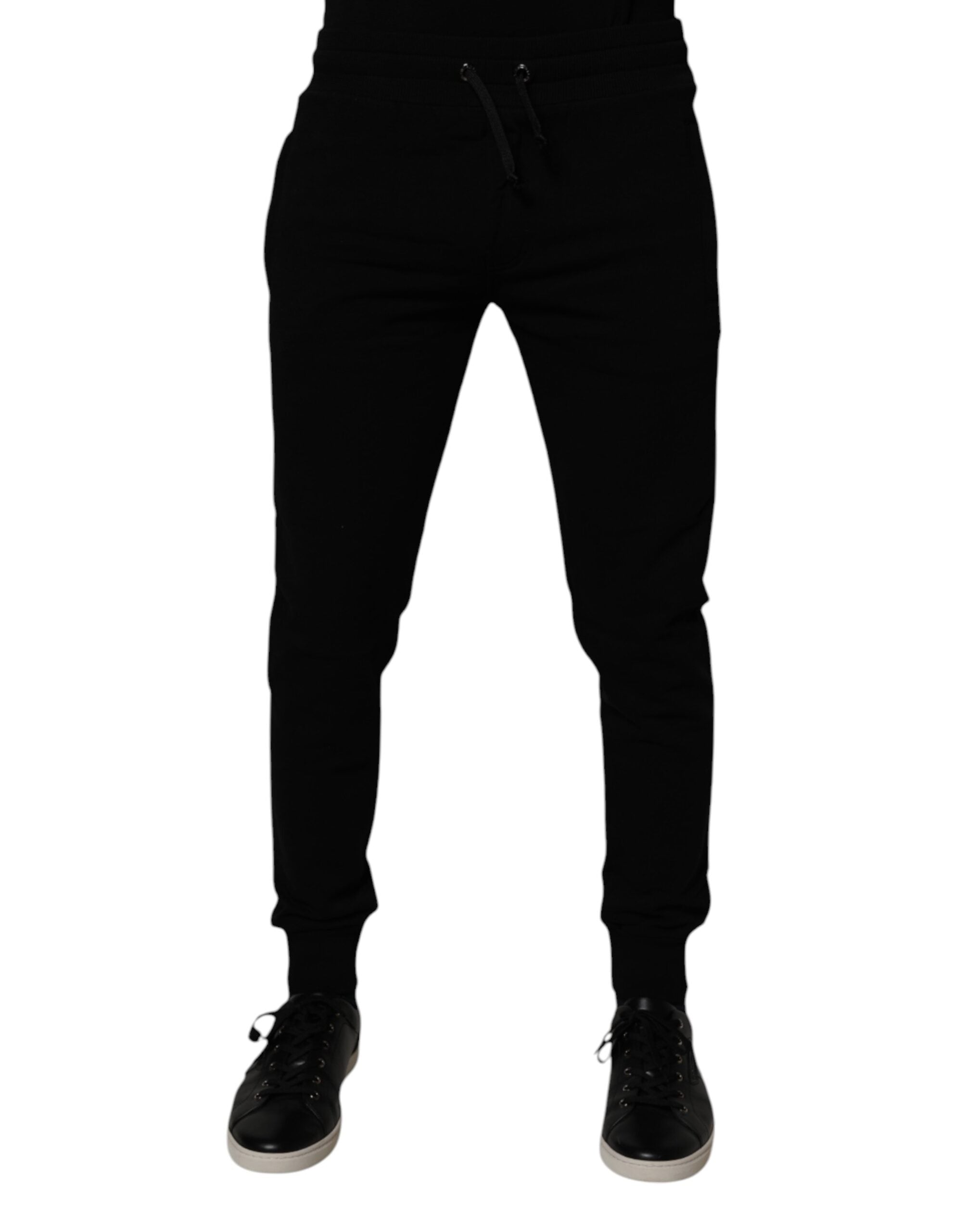 Dolce & Gabbana Black Cotton Jogger Sweatpants Pants