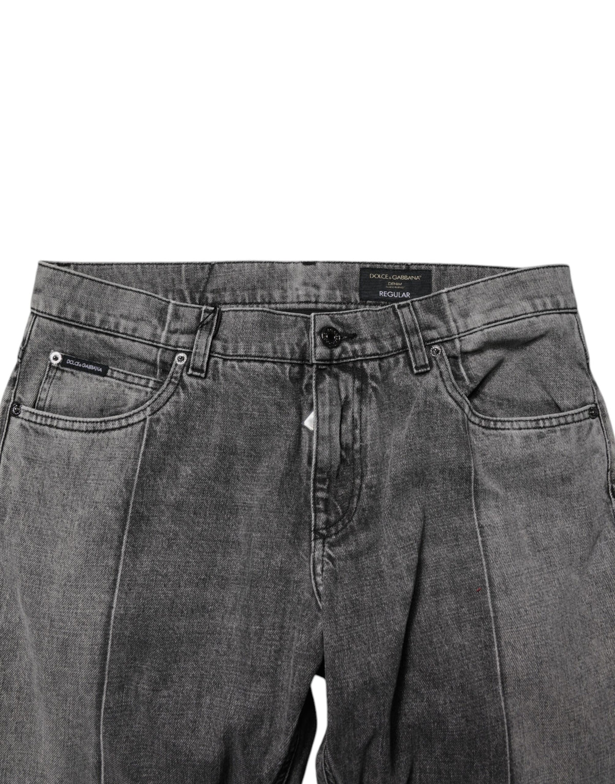 New Dolce & Gabbana Two Tone Gray Cotton Denim Jeans