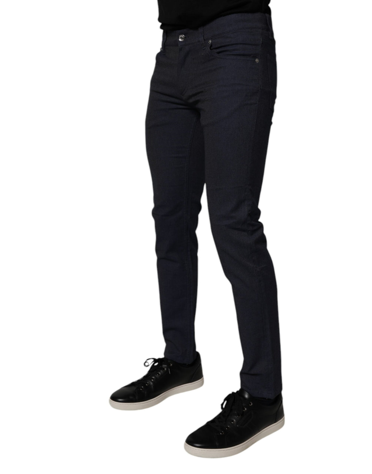 New Dolce & Gabbana Dark Blue Cotton Stretch Skinny Denim Jeans