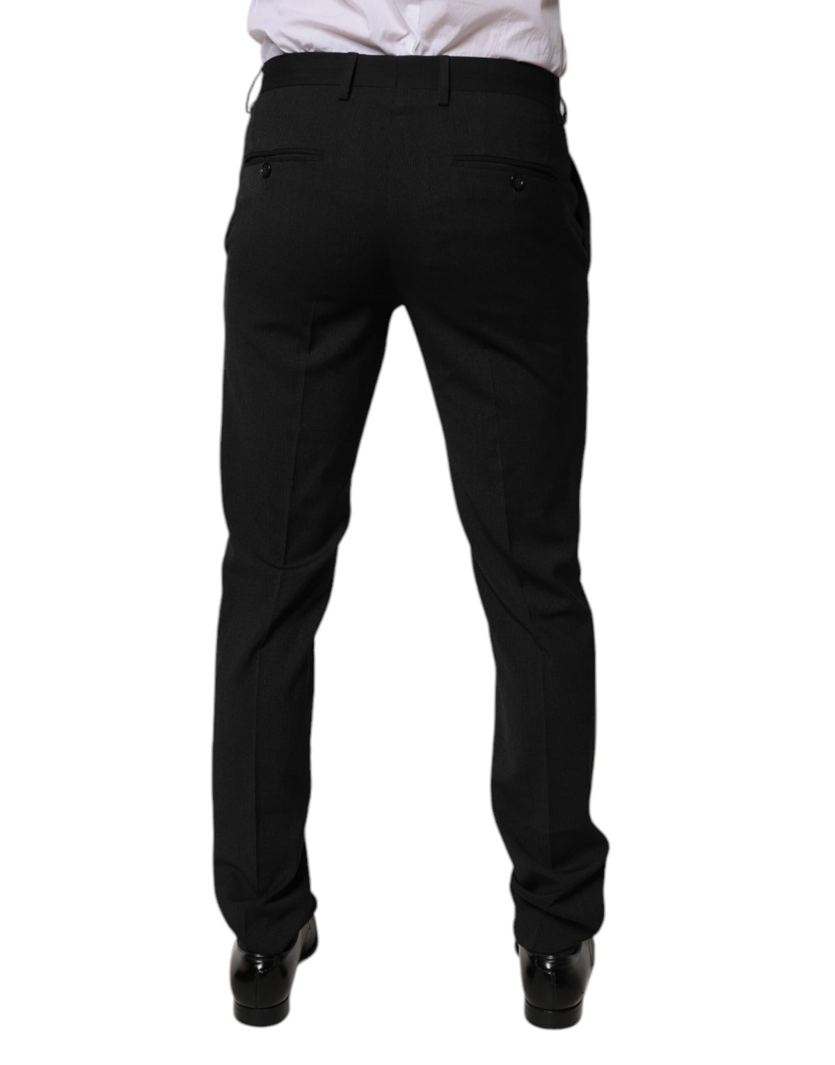 New Dolce & Gabbana Black Tapered Formal Men Dress Pants
