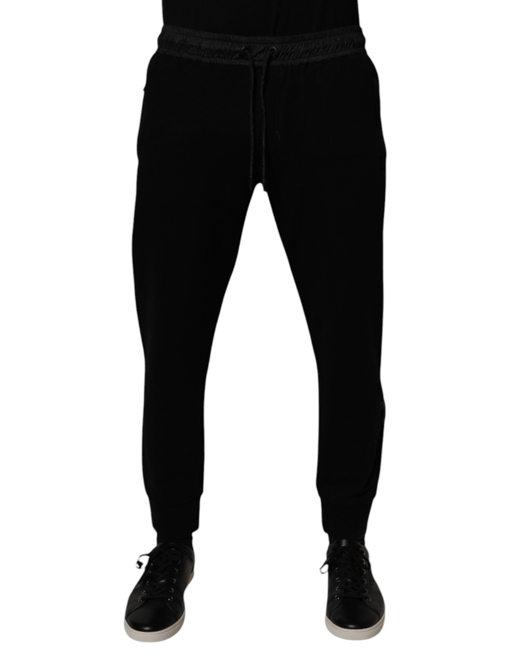 Dolce & Gabbana Black Cotton Blend Men Jogger Sweatpants Pants