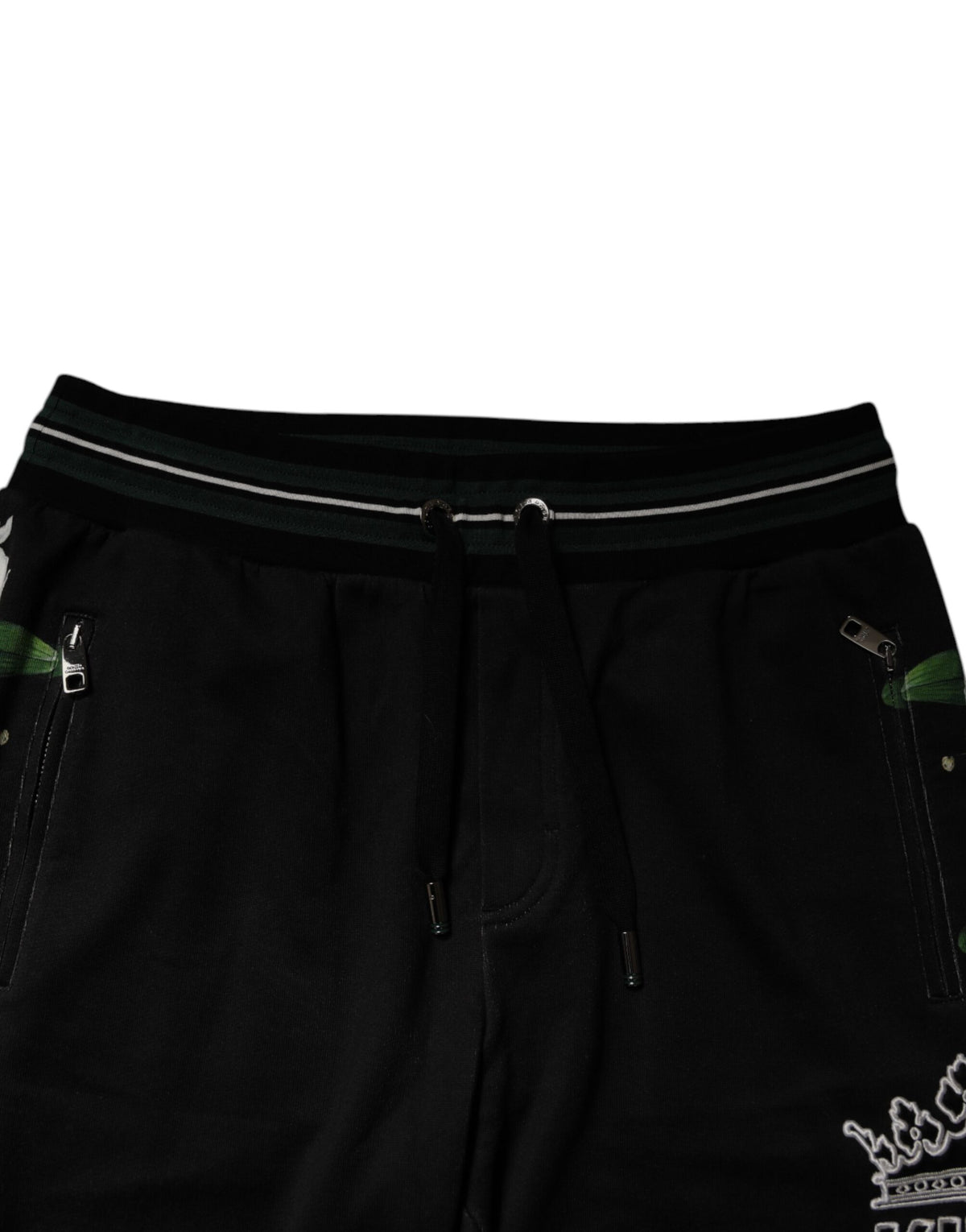 New Dolce & Gabbana Black Floral King Men Jogger Sweatpants Pants