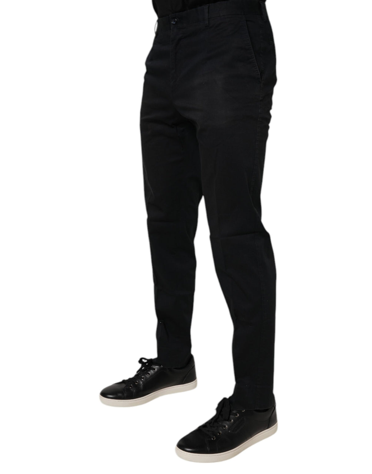 Dolce & Gabbana Black Cotton Stretch Skinny Dress Formal Pants