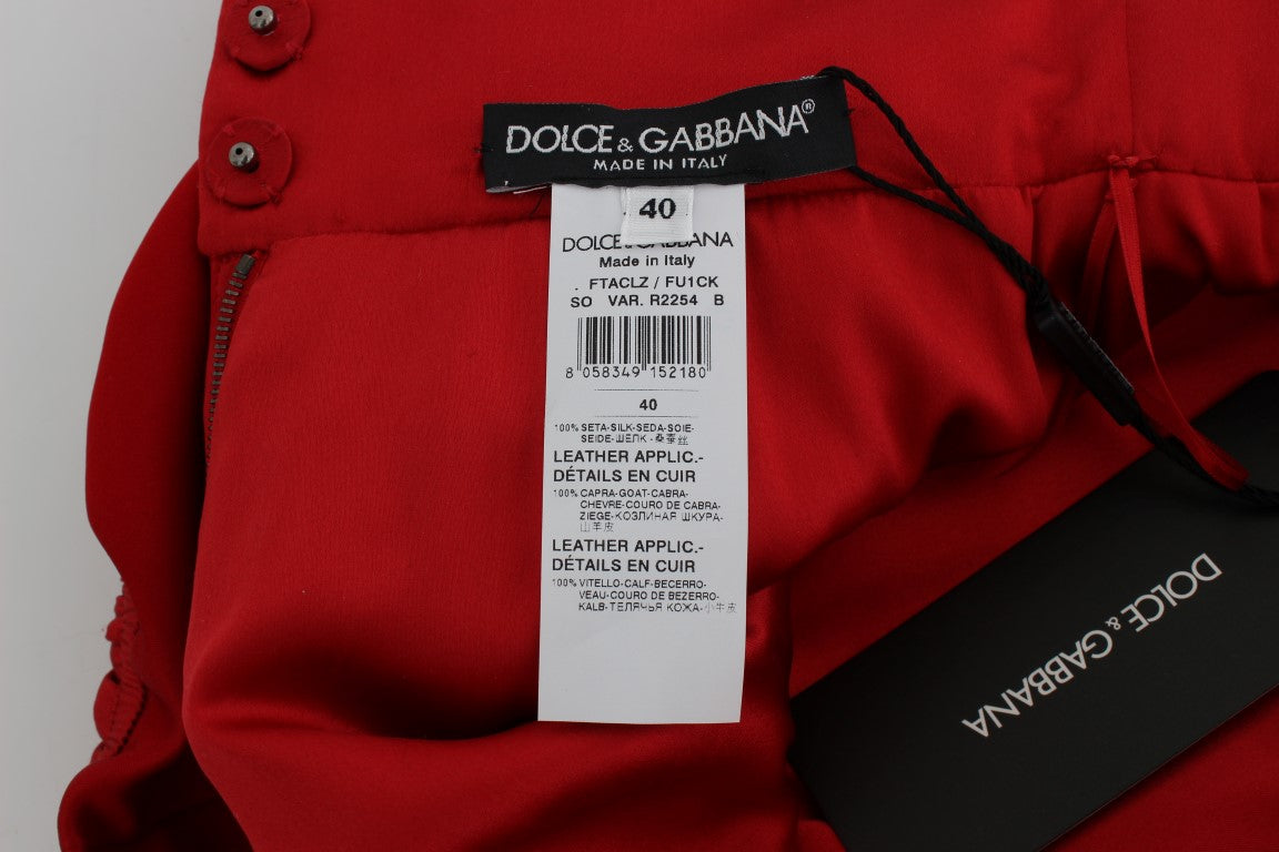 Dolce & Gabbana Red Silk Roses Sicily Shorts - PreLoved & Luxe