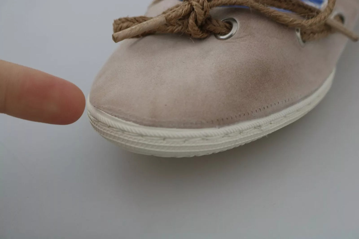 Pantofola D'Oro Beige Suede Lace Bow Loafers Ballet Flat Shoes