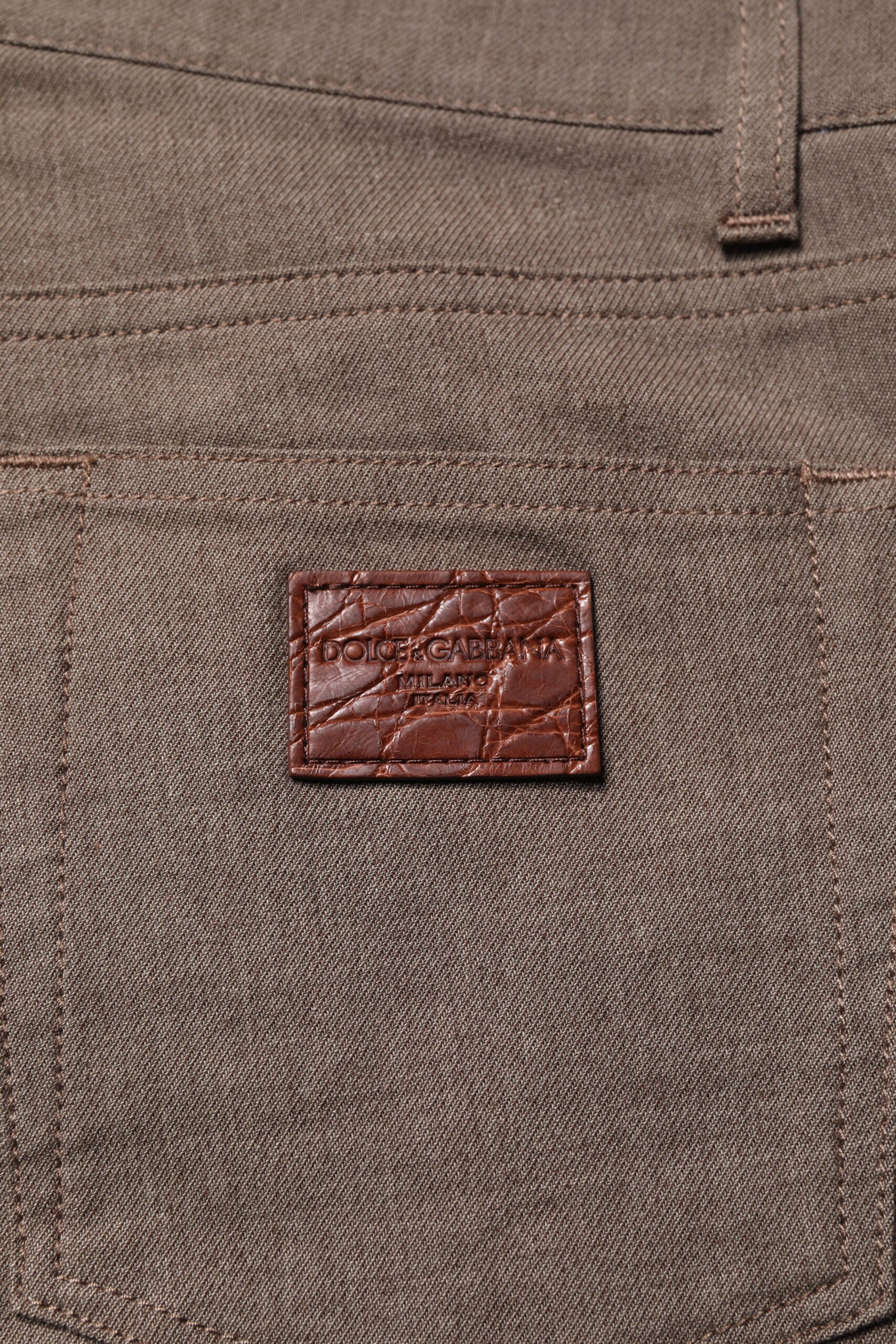 New Dolce & Gabbana Brown Cotton Stretch Chino Pants