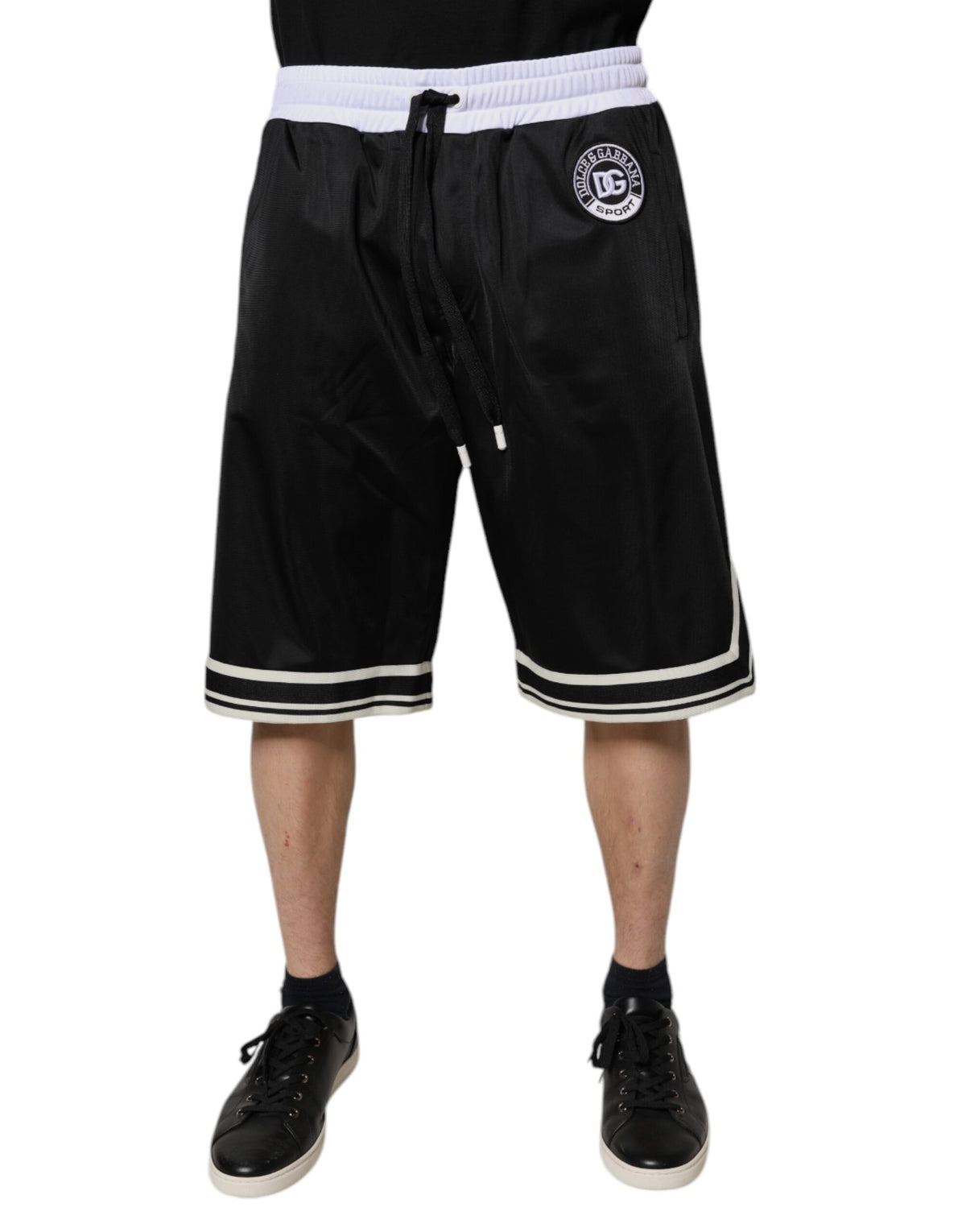New Dolce & Gabbana Black White Men Bermuda Sweatshorts Shorts
