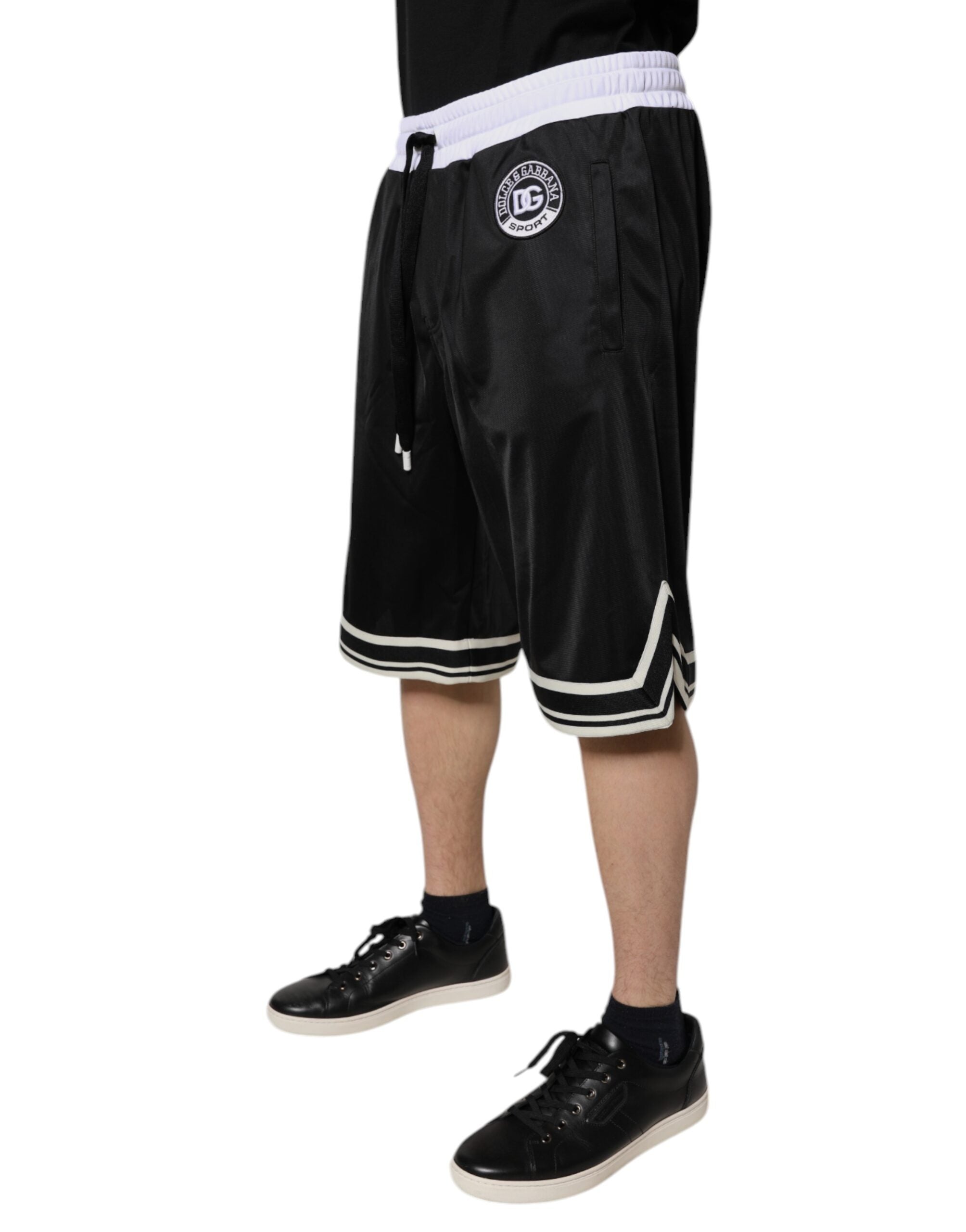 New Dolce & Gabbana Black White Men Bermuda Sweatshorts Shorts