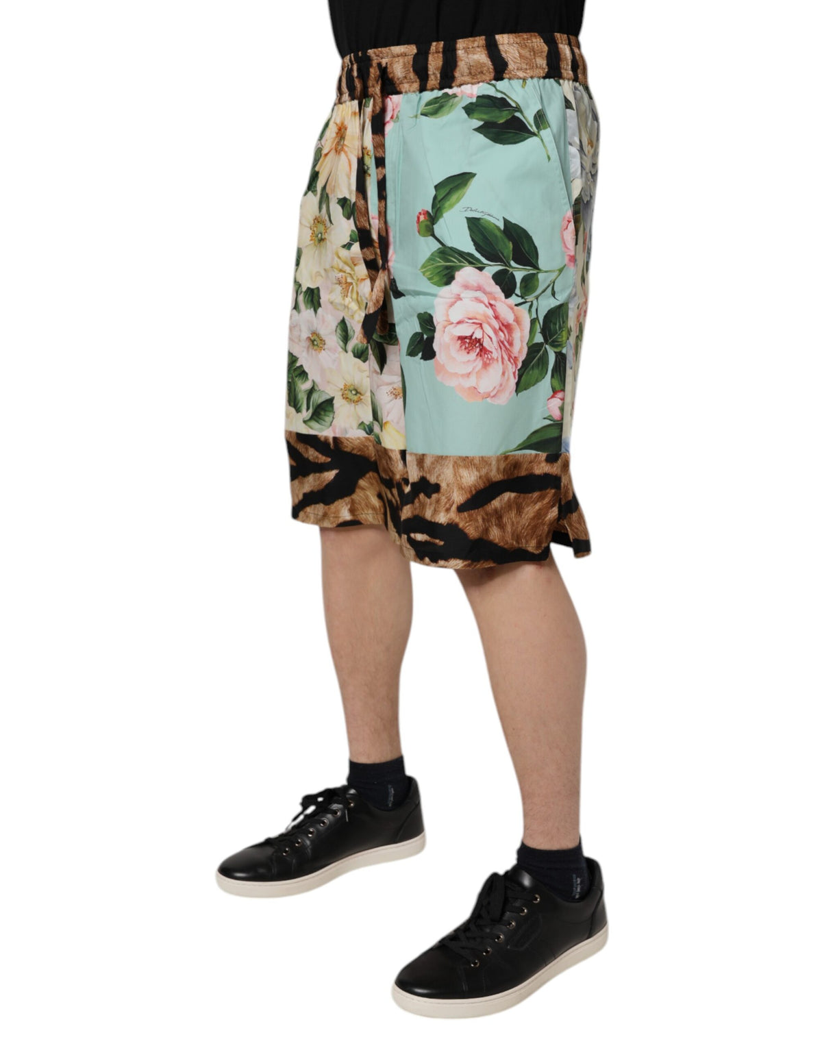 New Dolce & Gabbana Multicolor Floral Print Men Bermuda Shorts