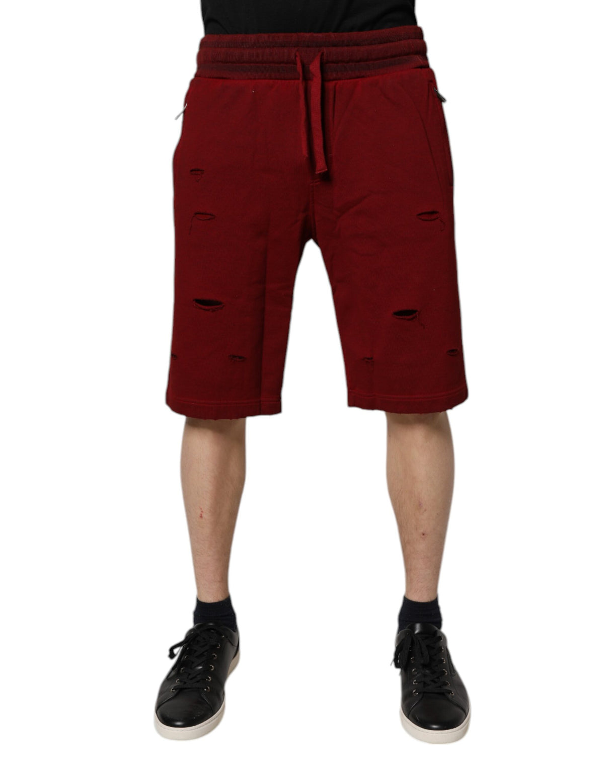 New Dolce & Gabbana Bordeaux Cotton Bermuda Men Sweatshorts Shorts