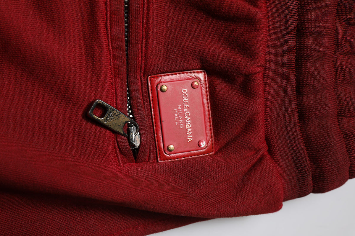 New Dolce & Gabbana Burgundy Cotton Bermuda Men Sweatshorts Shorts
