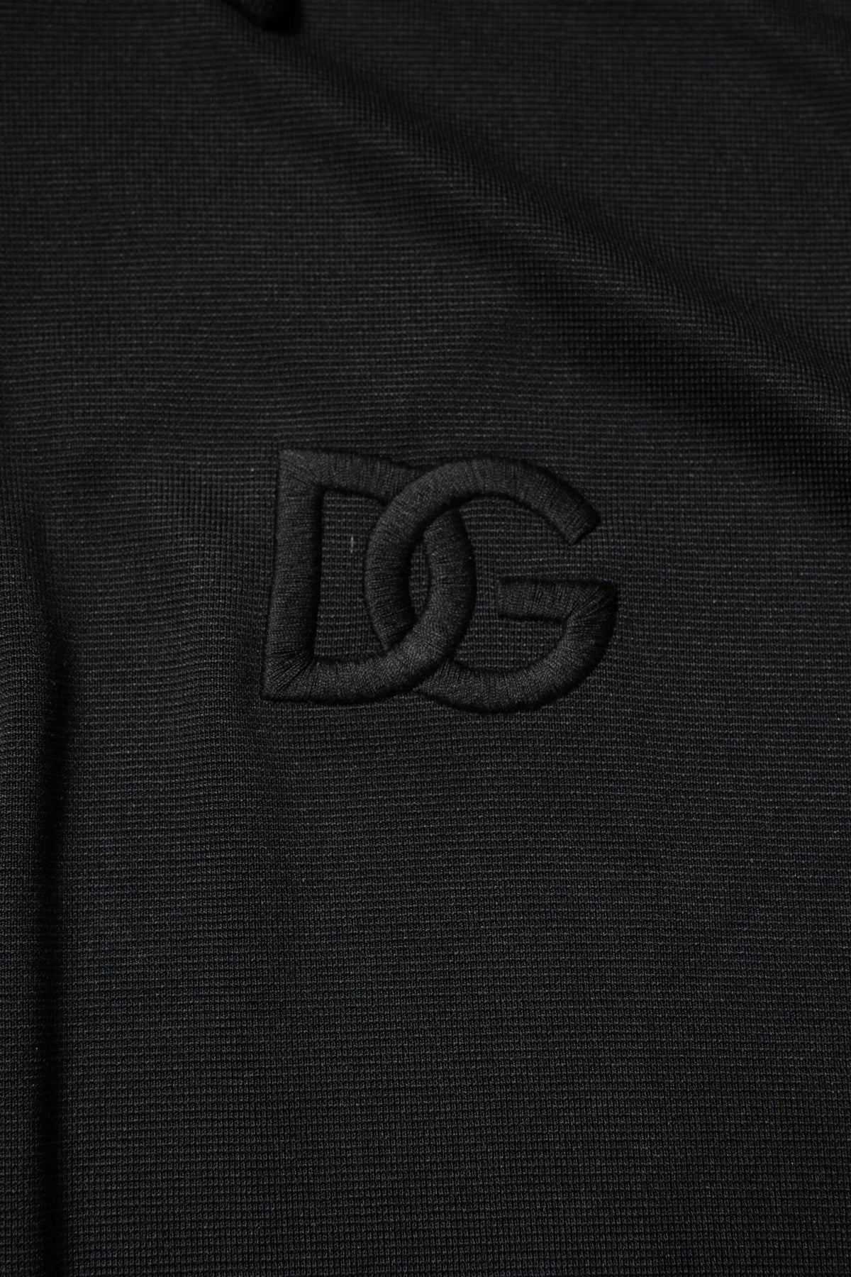 New Dolce & Gabbana Black DG Logo Collared Polo T-shirt