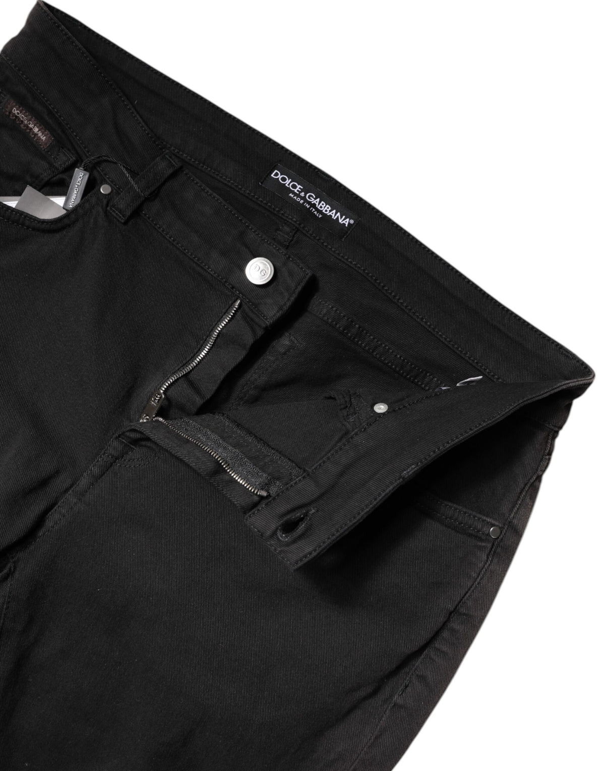 Pre-Owned Dolce & Gabbana Black Cotton High Waist Skinny Denim Jeans Women's - Very Good