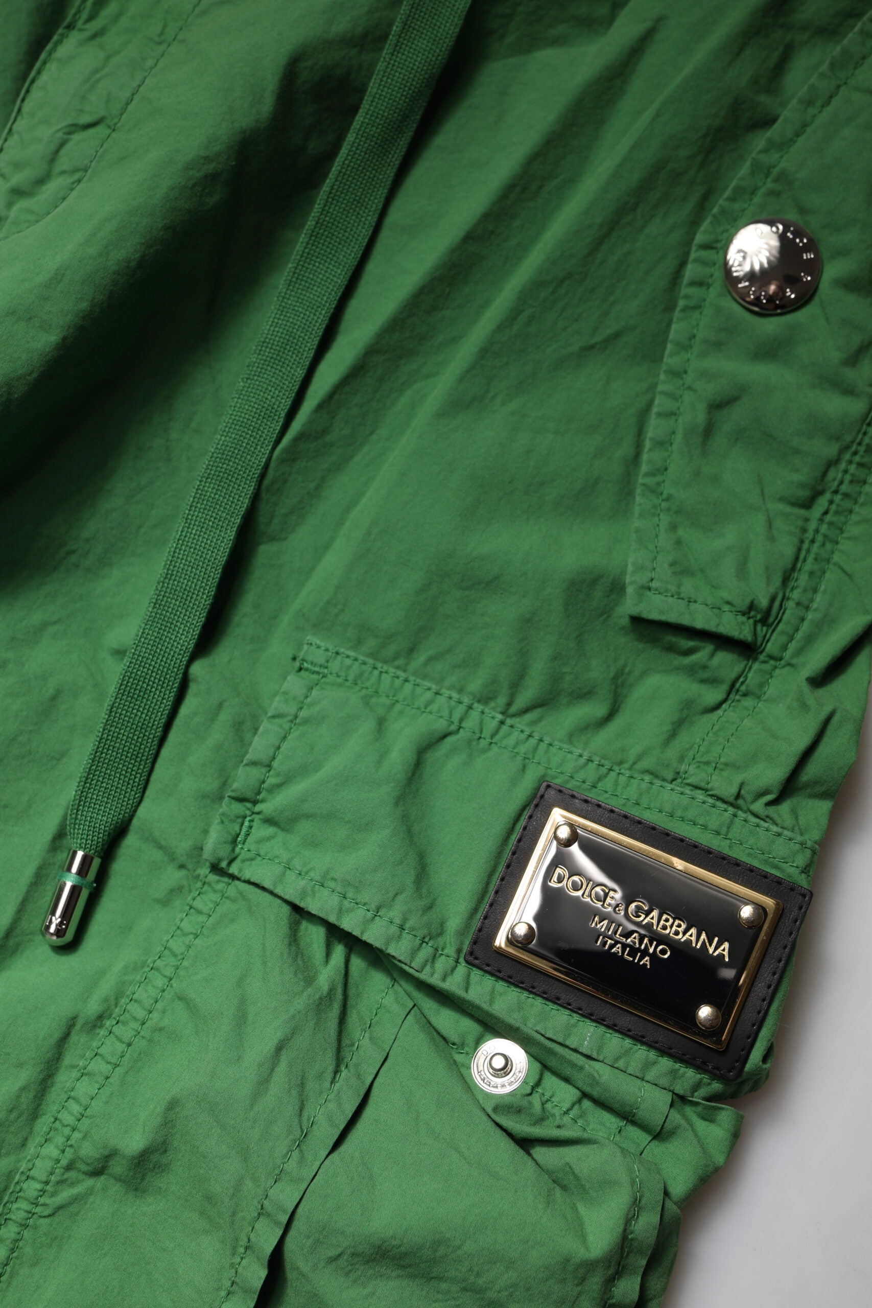 Dolce & Gabbana Green Cotton High Waist Cargo Pants