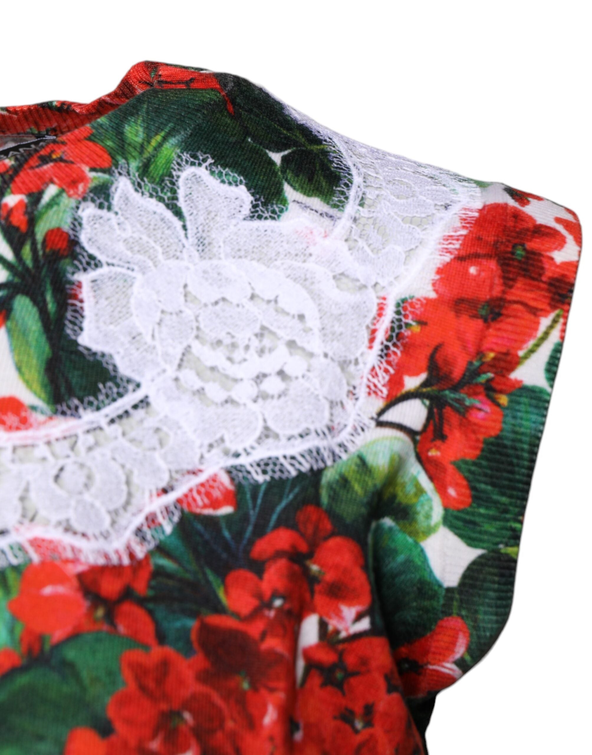 New Dolce & Gabbana Multicolor Floral Lace Sleeveless Tank Top