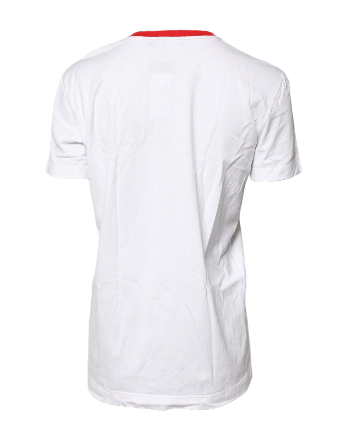 New Dolce & Gabbana White Graphic Print Cotton Crew Neck T-shirt