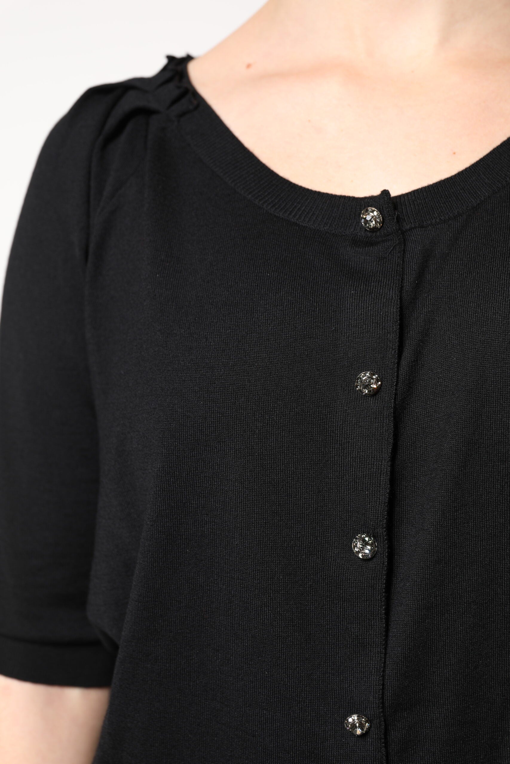 New Dolce & Gabbana Black Button Down Short Sleeve Blouse Top