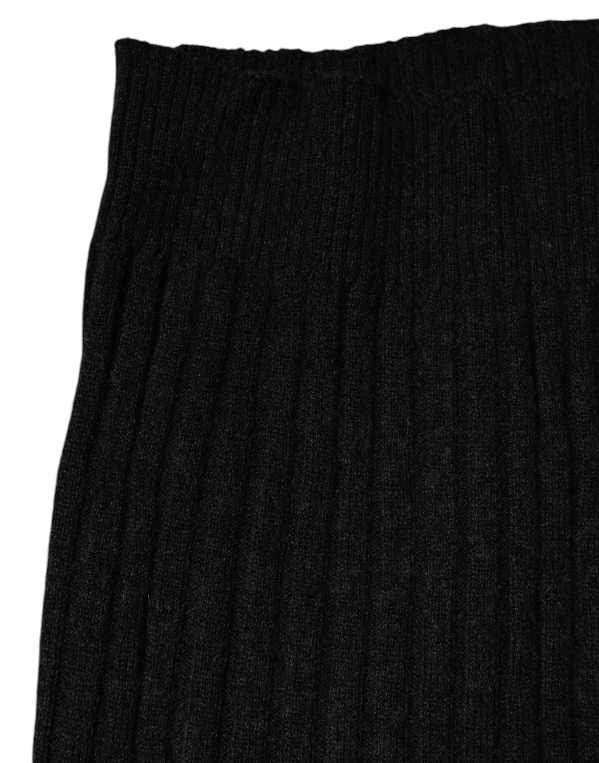 New Dolce & Gabbana Black Cashmere Knitted Neck Warmer Foulard Scarf