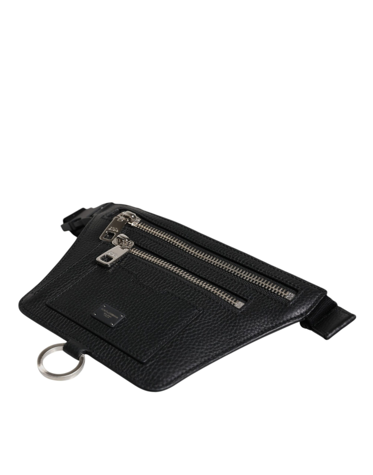 Dolce & Gabbana Black Calfskin Logo Plaque Belt Waist Men Fanny Pack Bag, new with tags – image 4 of 6