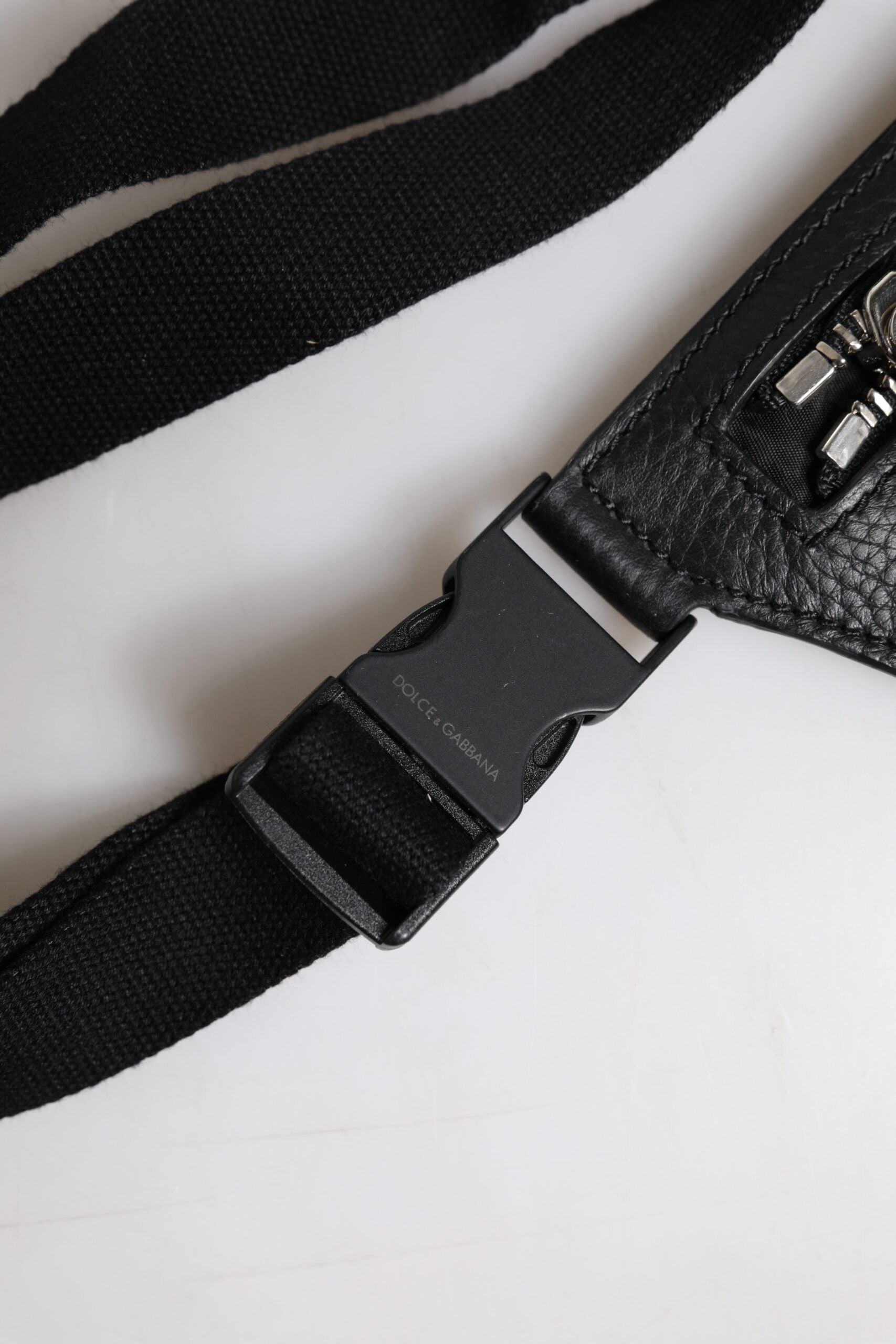 Dolce & Gabbana Black Calfskin Logo Plaque Belt Waist Men Fanny Pack Bag, new with tags – image 6 of 6