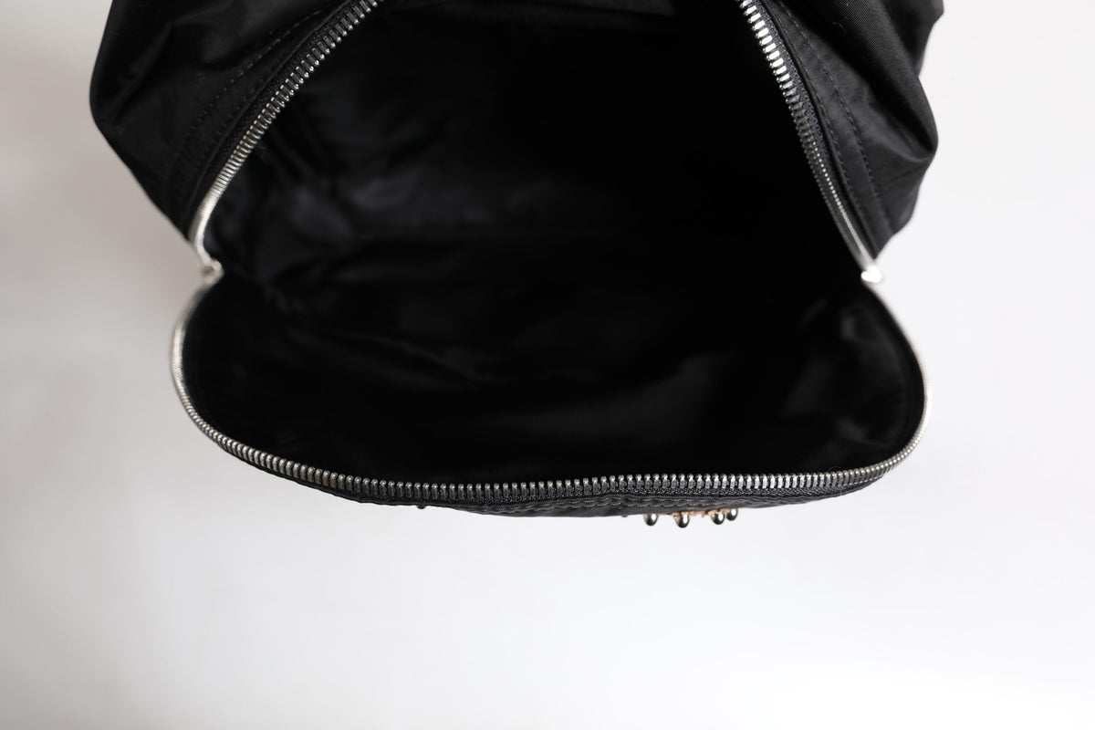 New Dolce & Gabbana Black Nylon #DGFAMILY Embellished Backpack VULCANO Bag