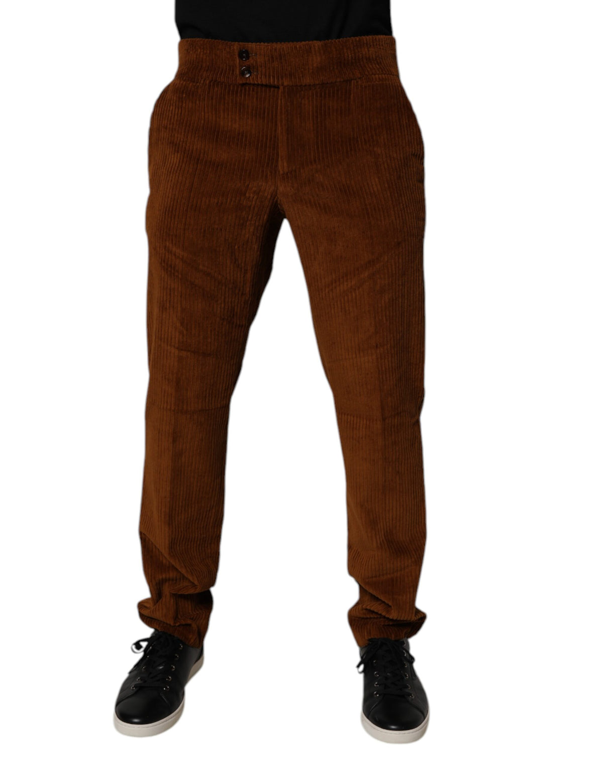 New Dolce & Gabbana Dark Brown Corduroy Cotton Skinny Denim Jeans