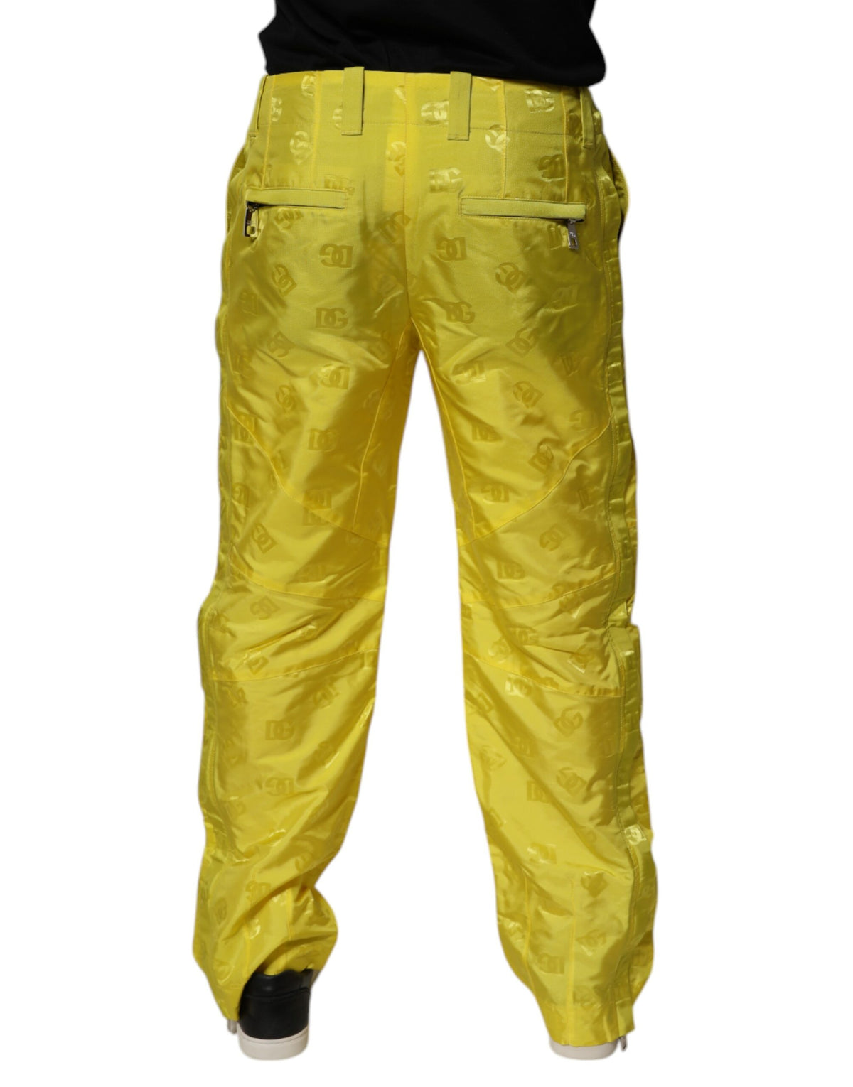 New Dolce & Gabbana Yellow DG Monogram Straight Pants