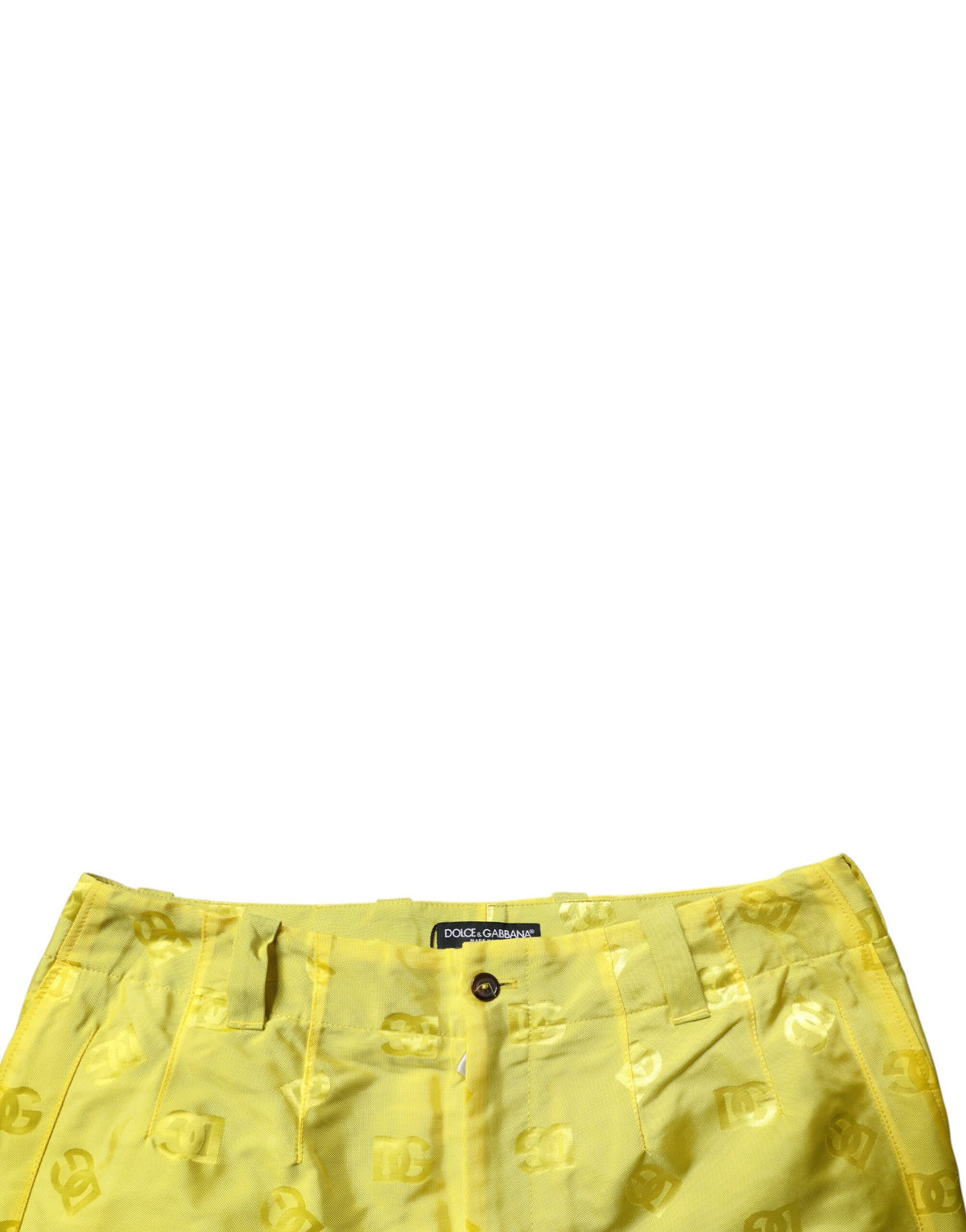 New Dolce & Gabbana Yellow DG Monogram Straight Pants