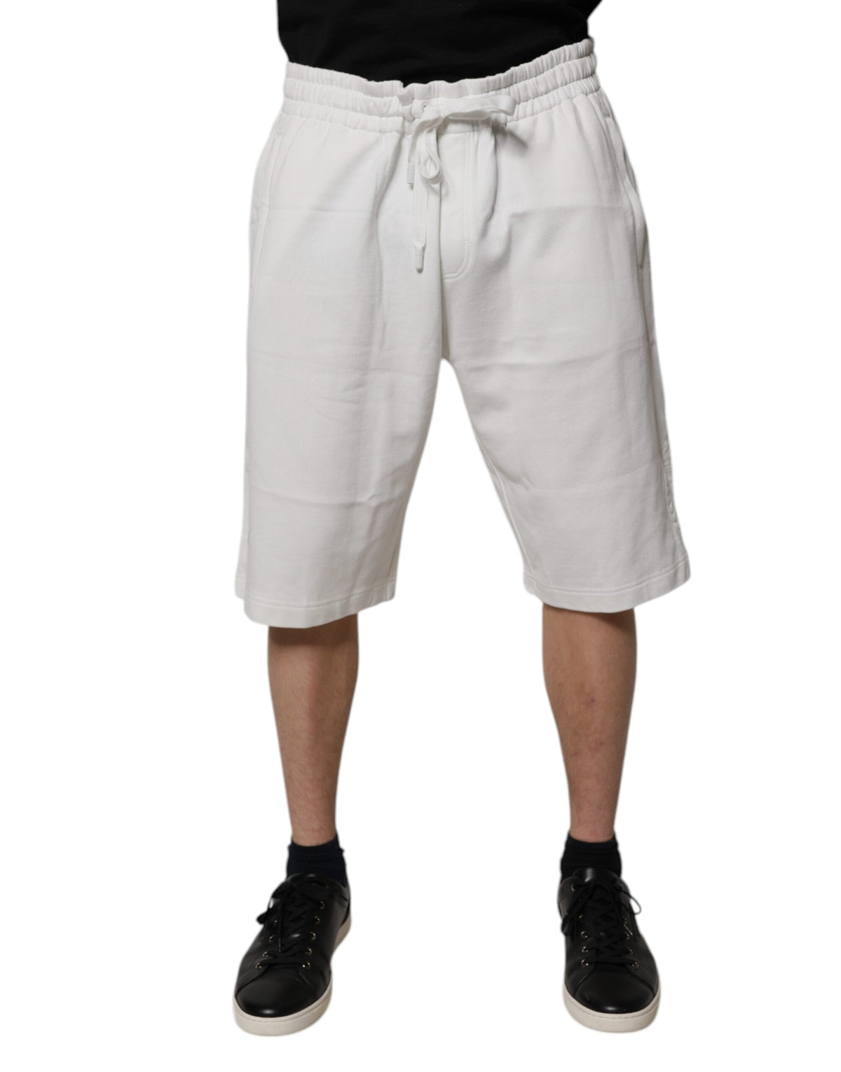 New Dolce & Gabbana White Cotton Sweatshorts Men Bermuda Shorts