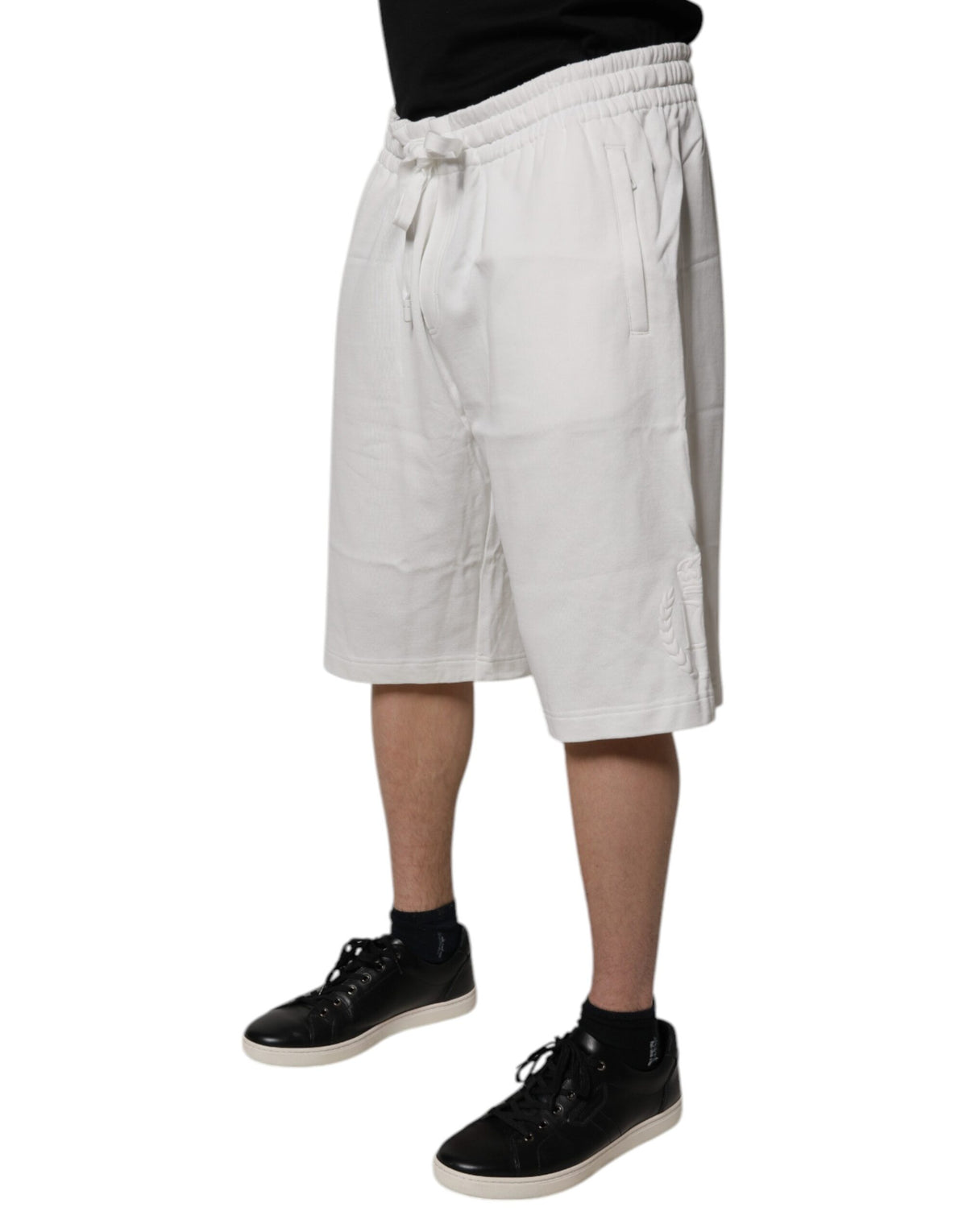 New Dolce & Gabbana White Cotton Sweatshorts Men Bermuda Shorts