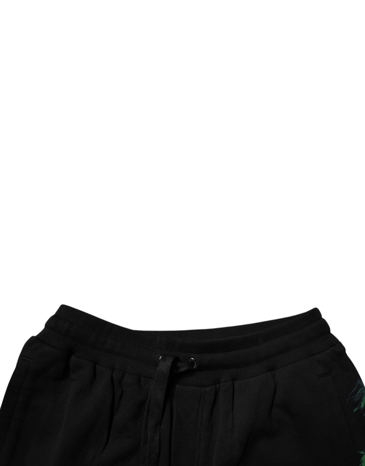 New Dolce & Gabbana Black Cotton Logo Floral Print Bermuda Shorts