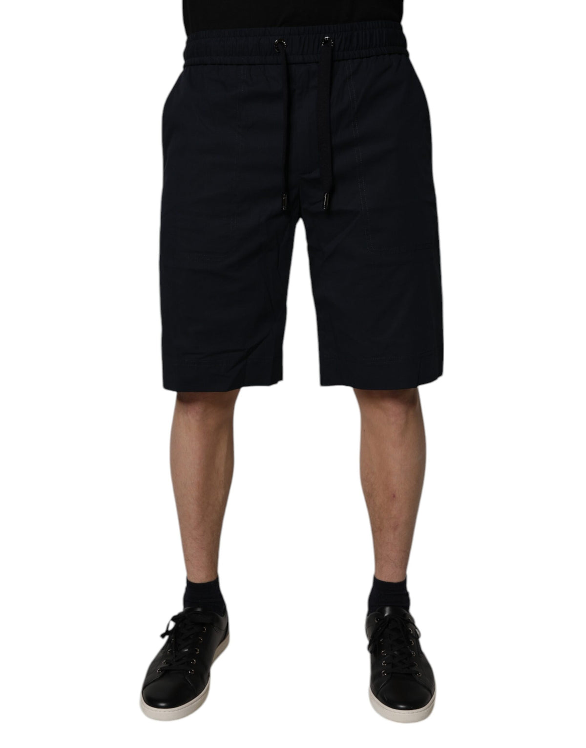 New Dolce & Gabbana Black Cotton Sweatshorts Men Bermuda Shorts