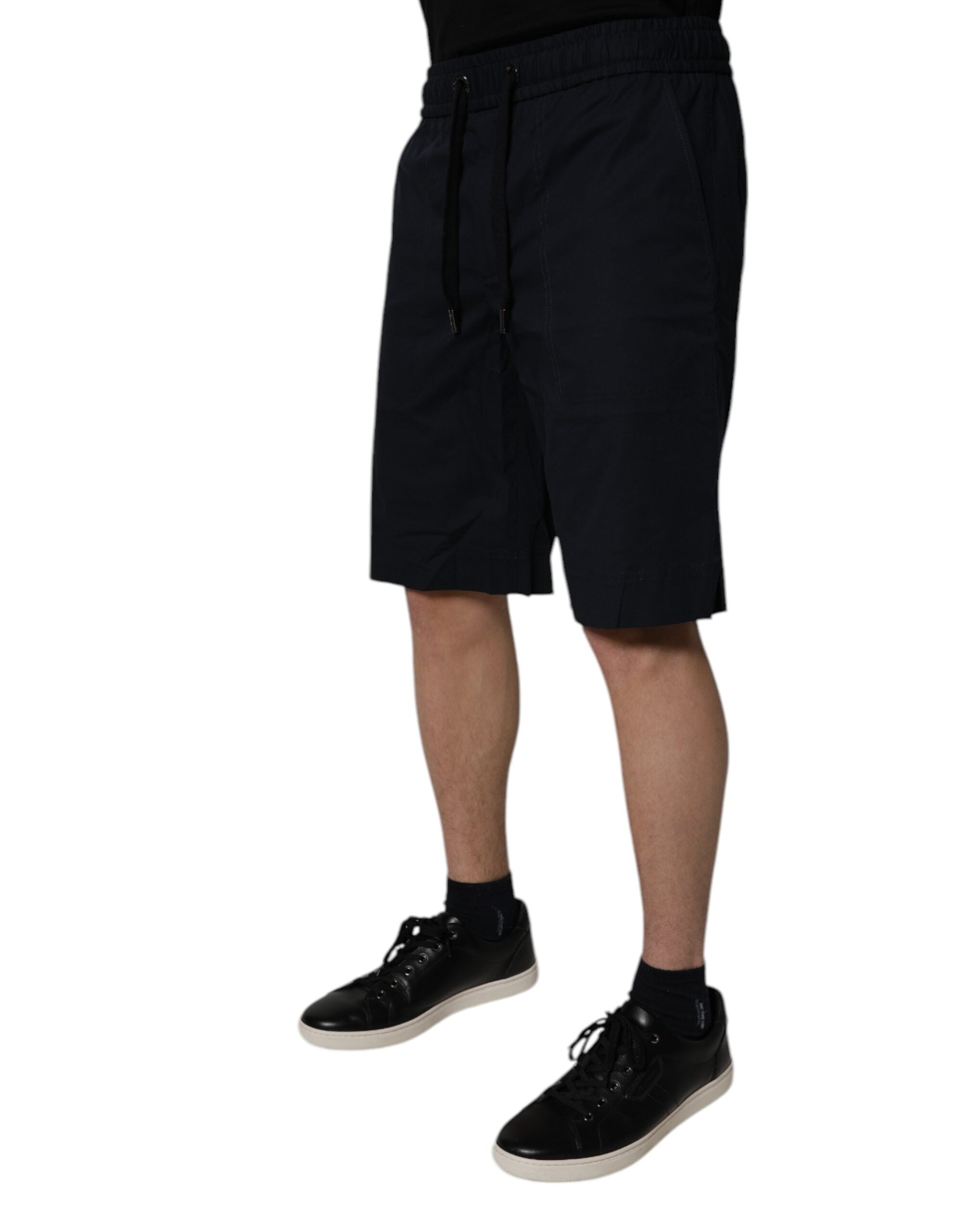 New Dolce & Gabbana Black Cotton Sweatshorts Men Bermuda Shorts