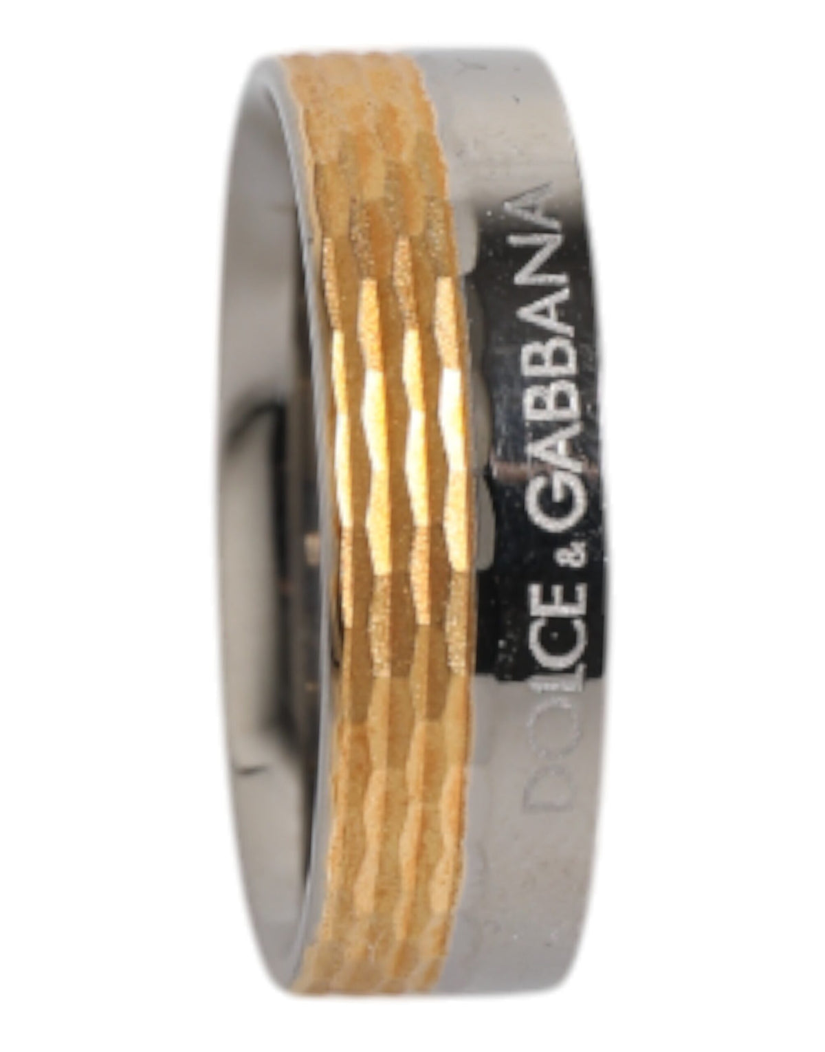 New Dolce & Gabbana Gold Silver Tone Real DG Logo Ring