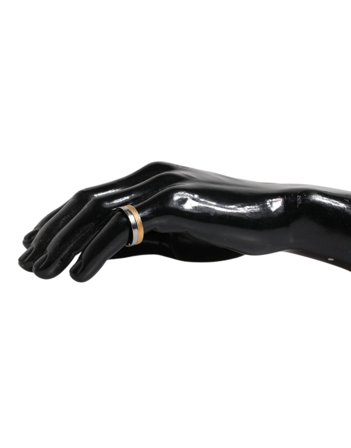 New Dolce & Gabbana Gold Silver Tone Real DG Logo Ring