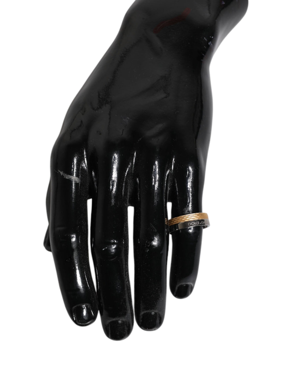 New Dolce & Gabbana Gold Silver Tone Real DG Logo Ring