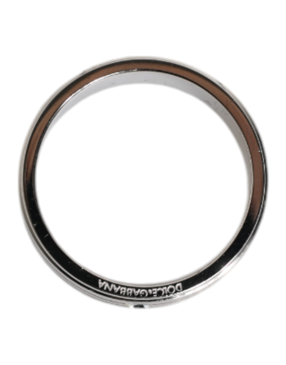 New Dolce & Gabbana Silver Tone Clear Crystal DG Logo Ring