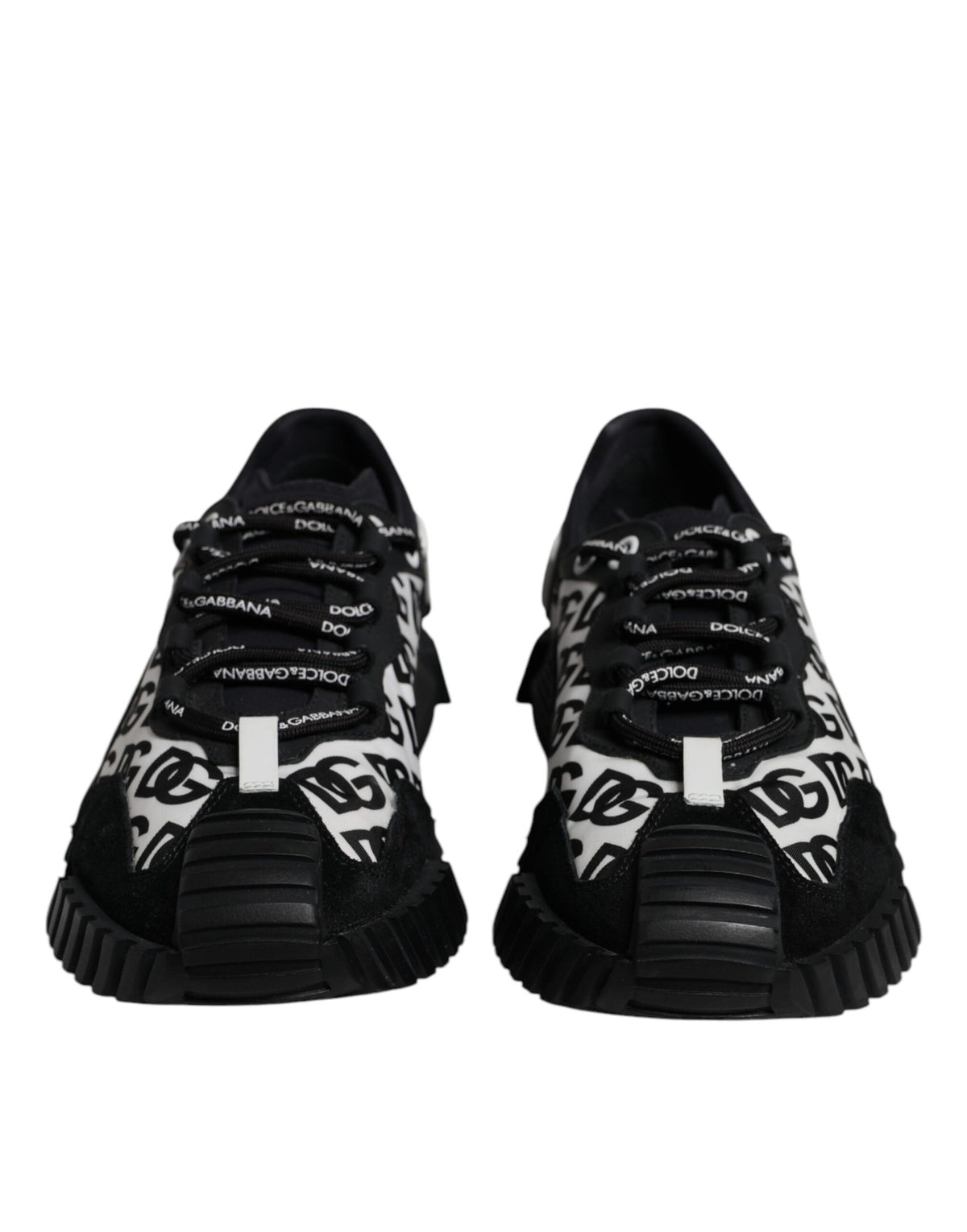 Dolce & Gabbana Black Logo Lace Up Low Top NS1 Sneakers Shoes