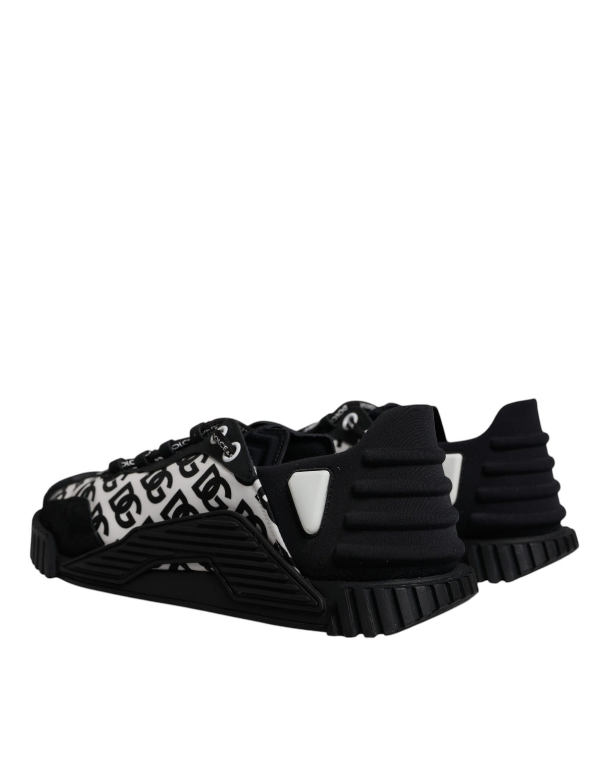 Pre-Owned Dolce & Gabbana Black Logo Lace Up Low Top NS1 Sneakers Shoes Men's - New with Defect