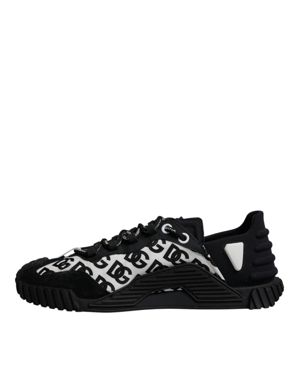 Pre-Owned Dolce & Gabbana Black Logo Lace Up Low Top NS1 Sneakers Shoes Men's - New with Defect