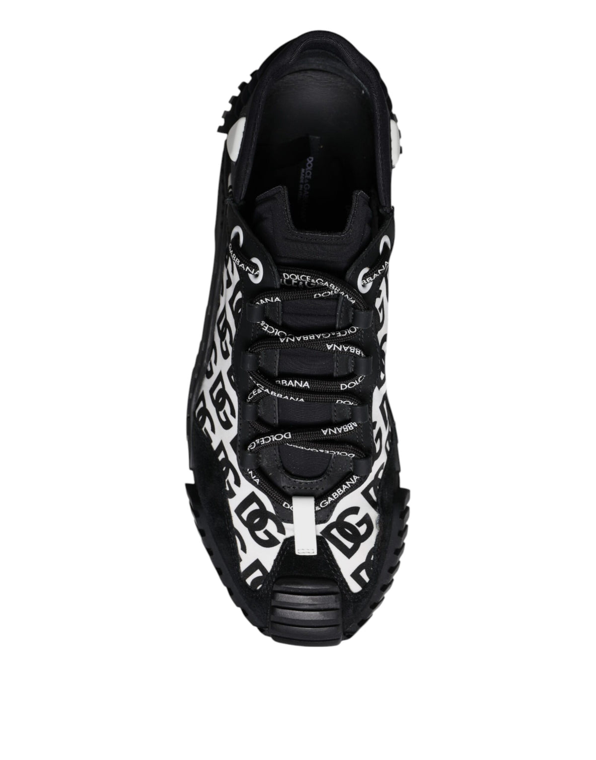 Pre-Owned Dolce & Gabbana Black Logo Lace Up Low Top NS1 Sneakers Shoes Men's - New with Defect
