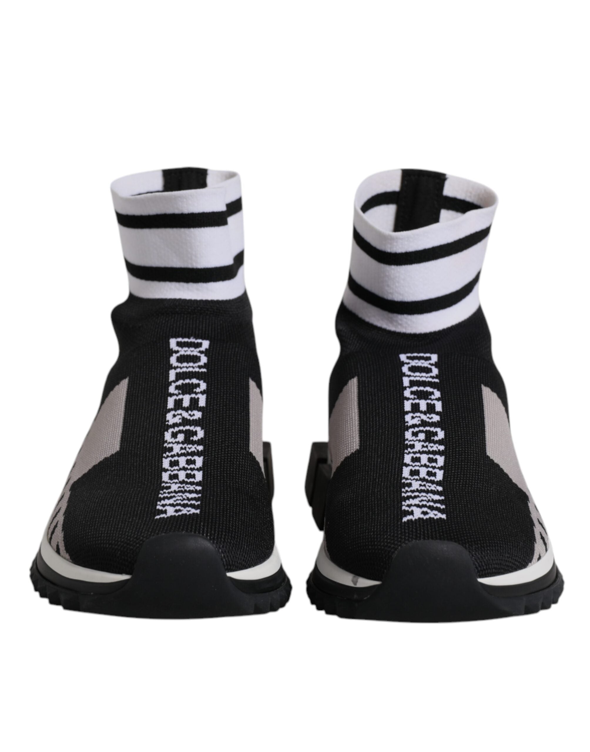 New Dolce & Gabbana Black Gray Sorrento Socks Women Sneakers Shoes