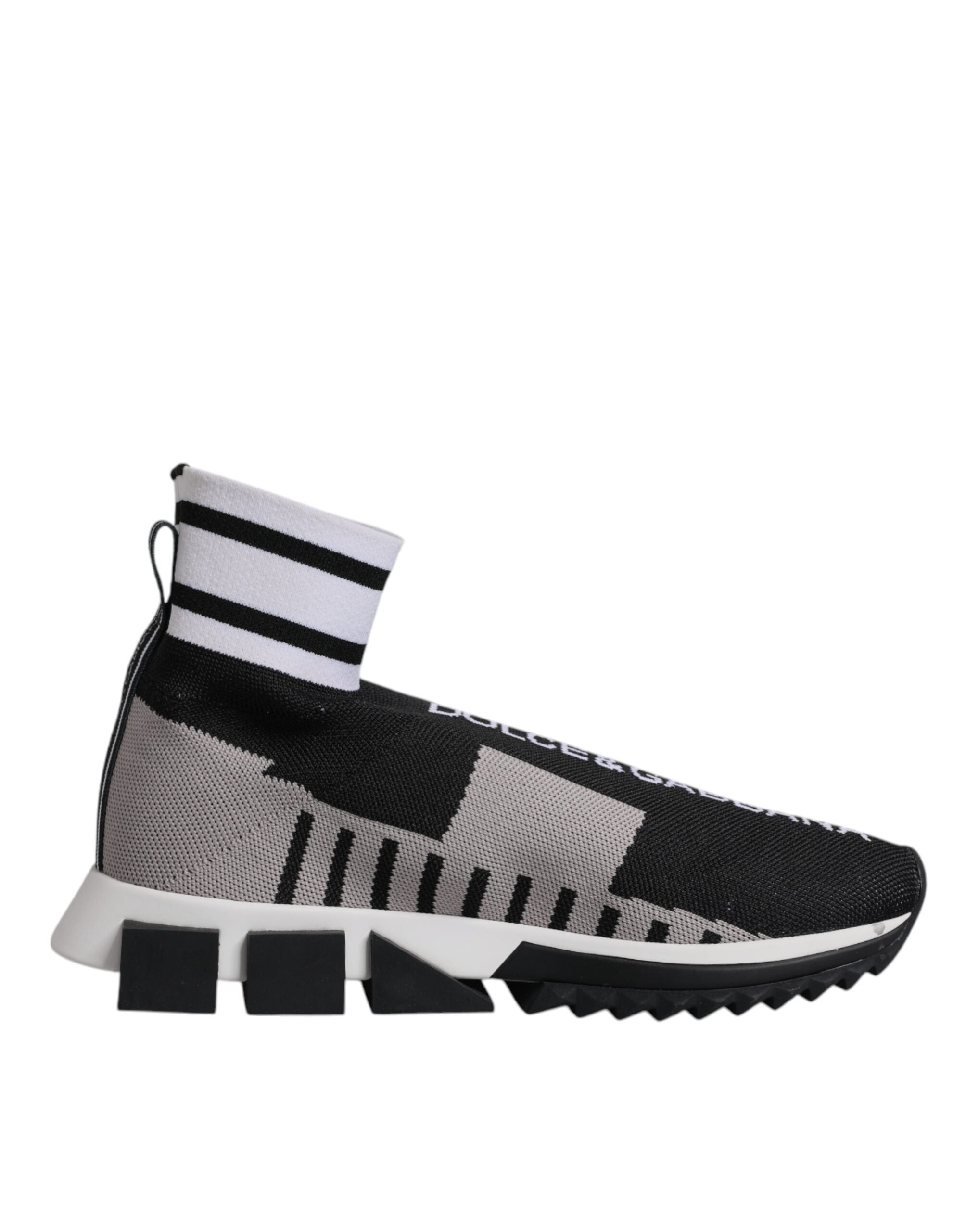 New Dolce & Gabbana Black Gray Sorrento Socks Women Sneakers Shoes