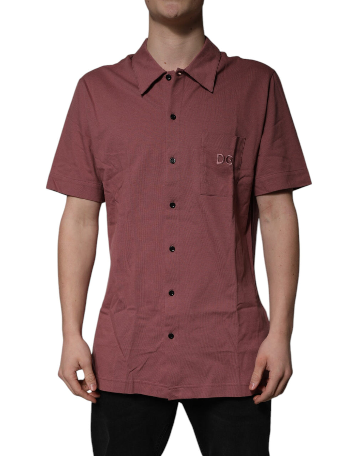New Dolce & Gabbana Dark Pink Button Down Casual Polo Men Shirt