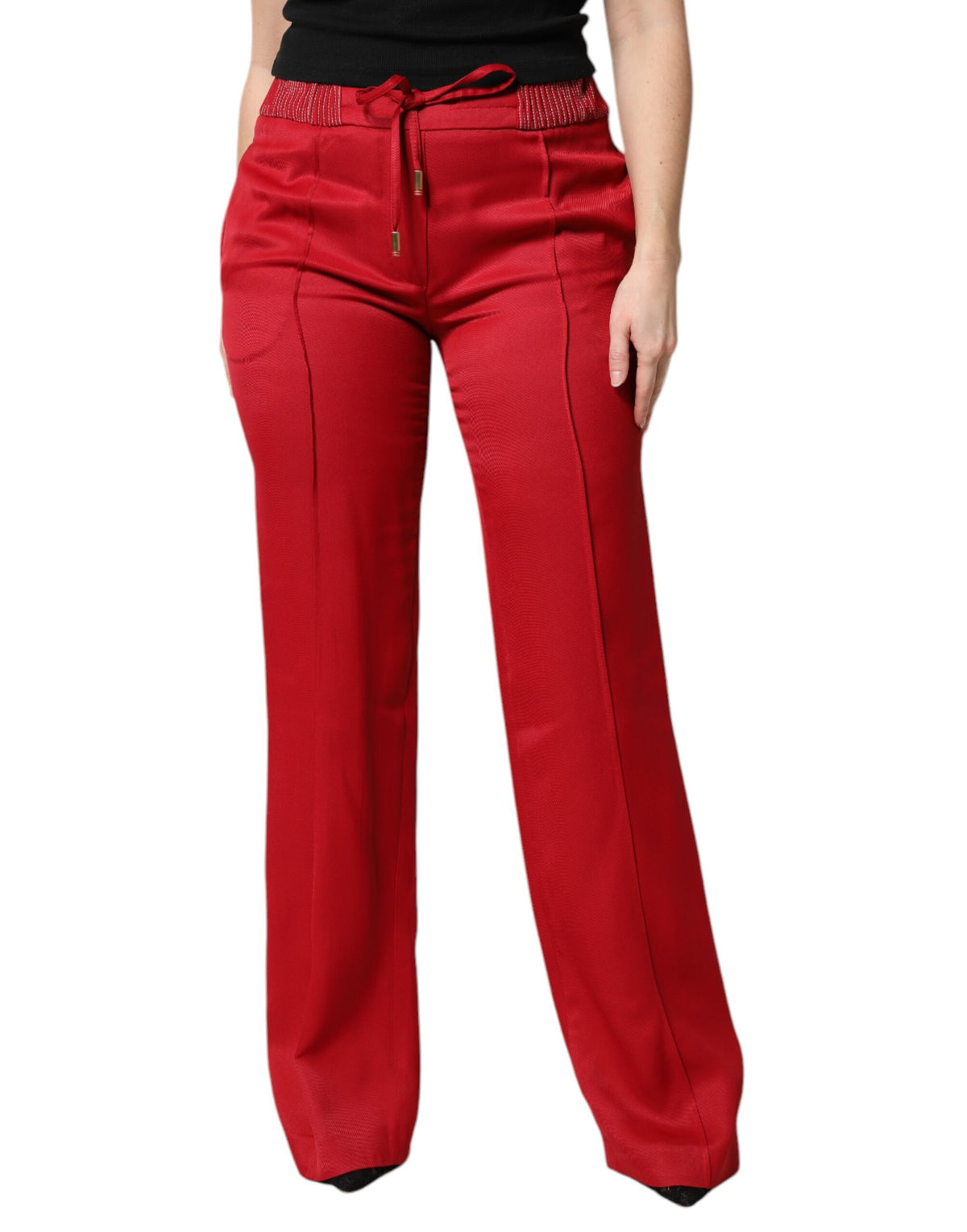 New Dolce & Gabbana Red Straight Fit Pants