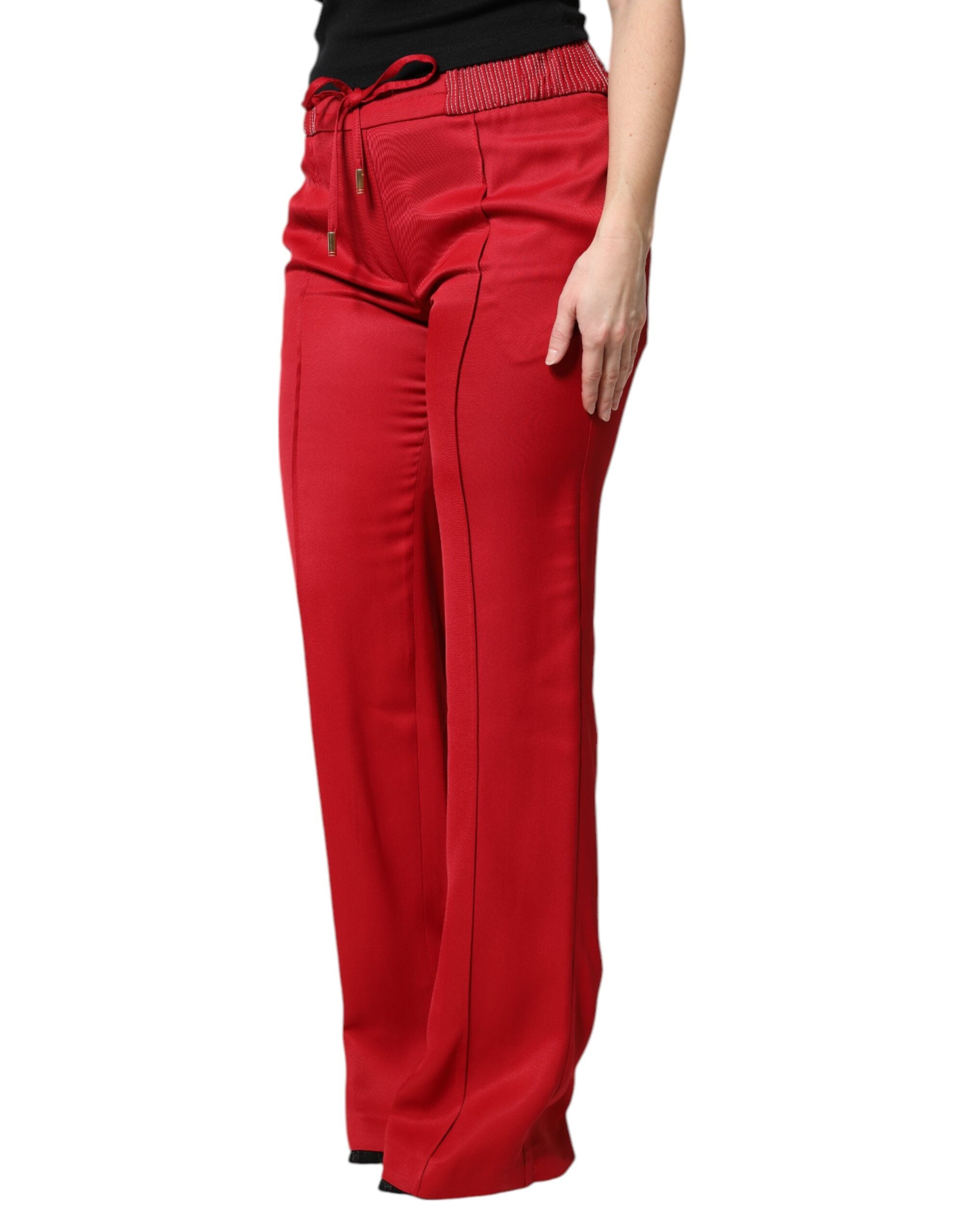 New Dolce & Gabbana Red Straight Fit Pants