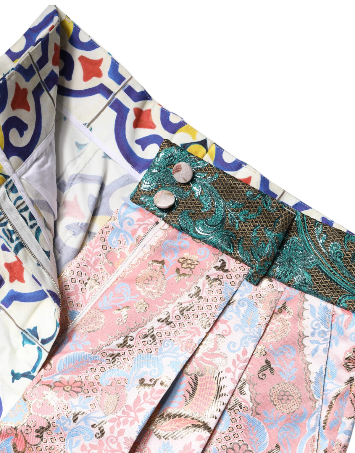 New Dolce & Gabbana Cotton Patchwork Hot Pants Shorts