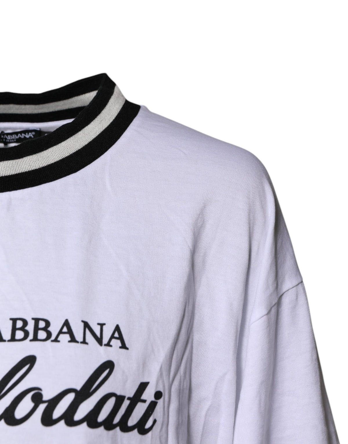 Dolce & Gabbana White Cotton DG Fashion Crew Neck Tee T-shirt